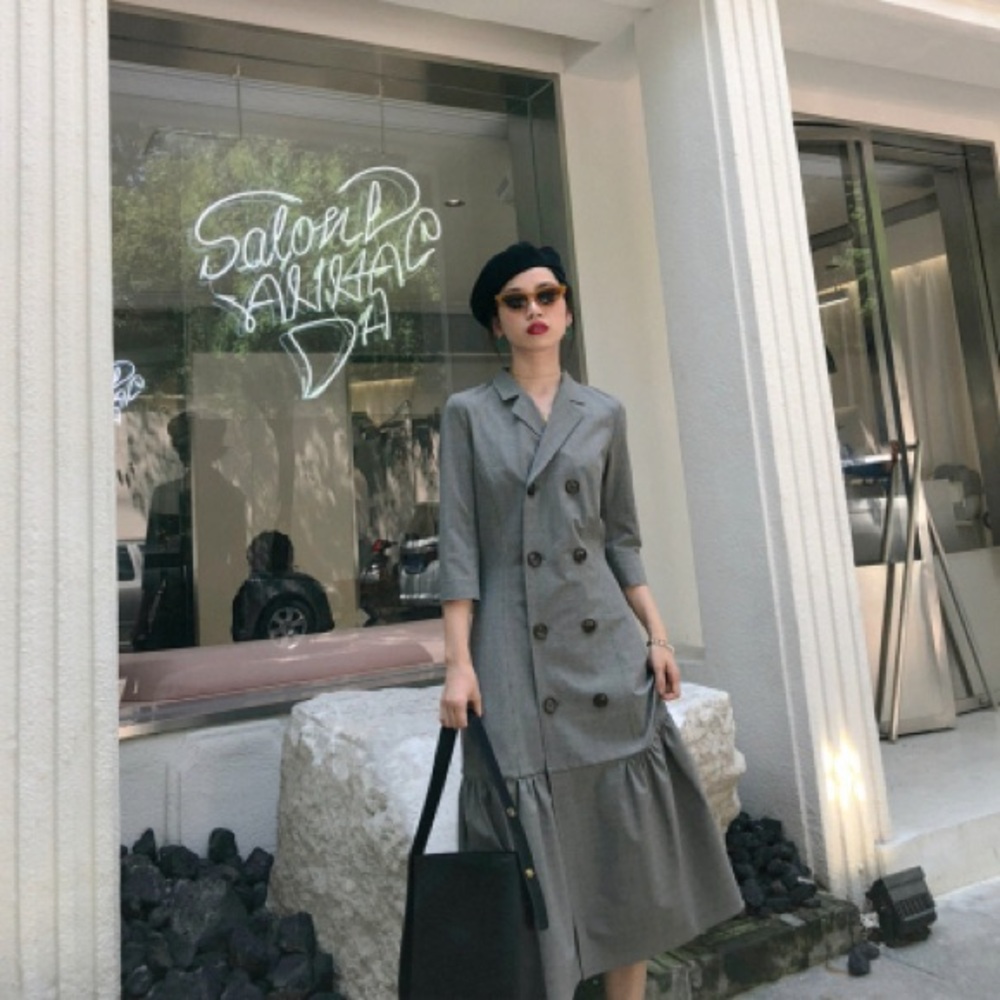 Women’s Sleeve Dress Gray Size Medium